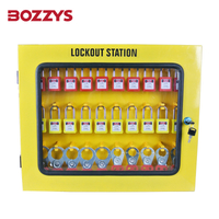 Suporte personalização estação de bloqueio de segurança amarelo com 30 cadeados
